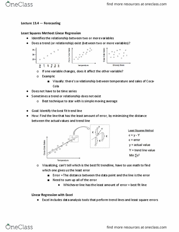 MGT 3501 Lecture Notes - Lecture 13: Exponential Smoothing, Continual Improvement Process, Time Series thumbnail