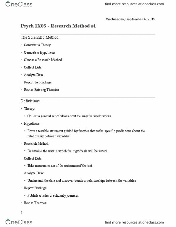 PSYCH 1X03 Lecture Notes - Lecture 1: List Of Fables Characters, Psych, Studbook Selection thumbnail