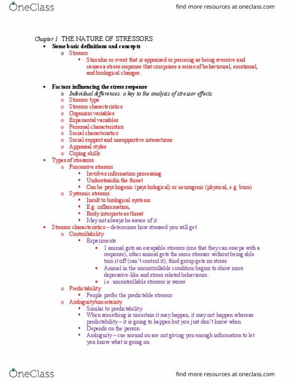 NEUR 3403 Lecture Notes - Lecture 1: Organism, Pleiotropy, Home Repair thumbnail