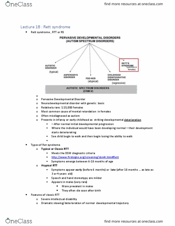 NEUR 3502 Lecture Notes - Lecture 18: Pervasive Developmental Disorder, Neurodevelopmental Disorder, Intellectual Disability thumbnail