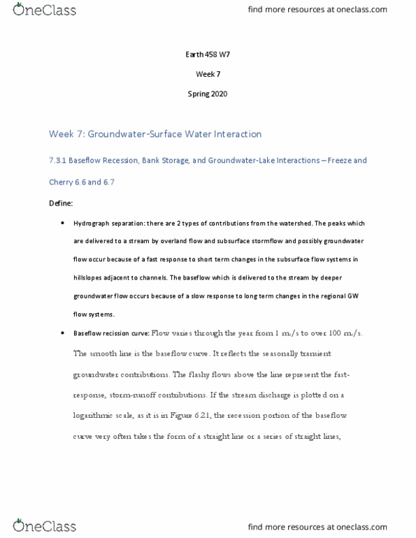 EARTH458 Lecture Notes - Lecture 13: Logarithmic Scale, Hydrograph, Baseflow thumbnail