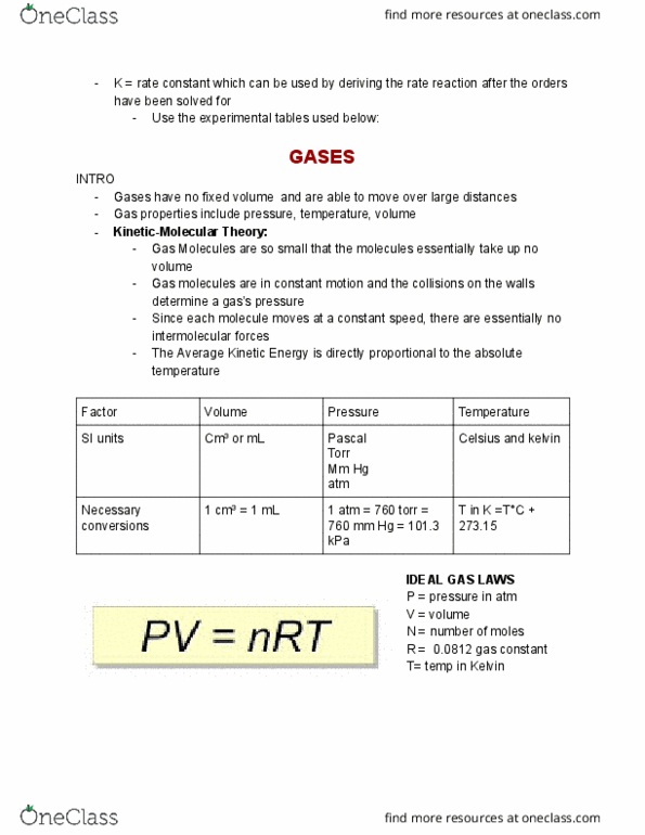 CHEM 11200 Lecture Notes - Lecture 20: International System Of Units, Torr, Gas Constant thumbnail