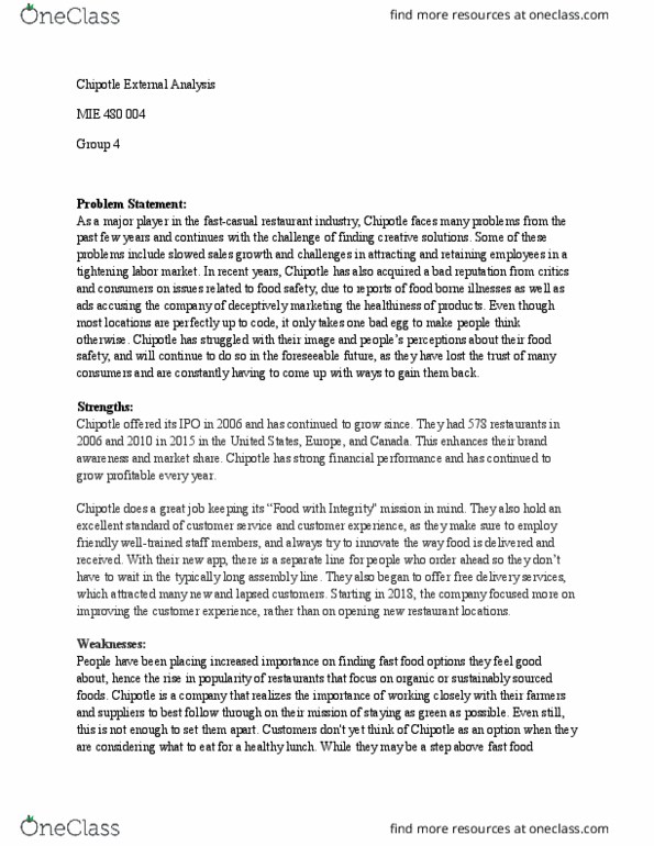 MIE 480 Lecture Notes - Lecture 18: Fast Casual Restaurant, Chipotle, Foodborne Illness thumbnail