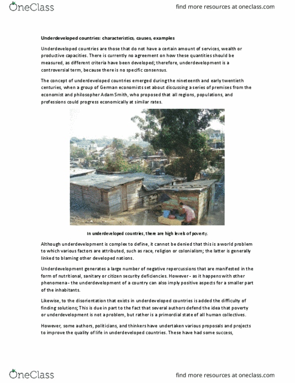 GEOG 104 Chapter 3: Underdeveloped countries- characteristics, causes, examples thumbnail