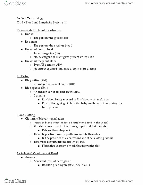 BIOL 212 Lecture Notes - Lecture 27: Type O Negative, Headache, Antigen thumbnail