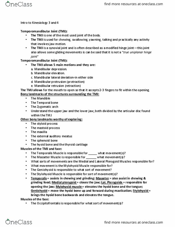 BSC 1085C Lecture Notes - Lecture 13: Masseter Muscle, Sphenoid Bone, Temporal Bone thumbnail