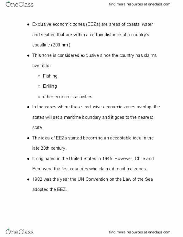 ENVS 110 Lecture Notes - Lecture 3: Exclusive Economic Zone, Nautical Mile thumbnail
