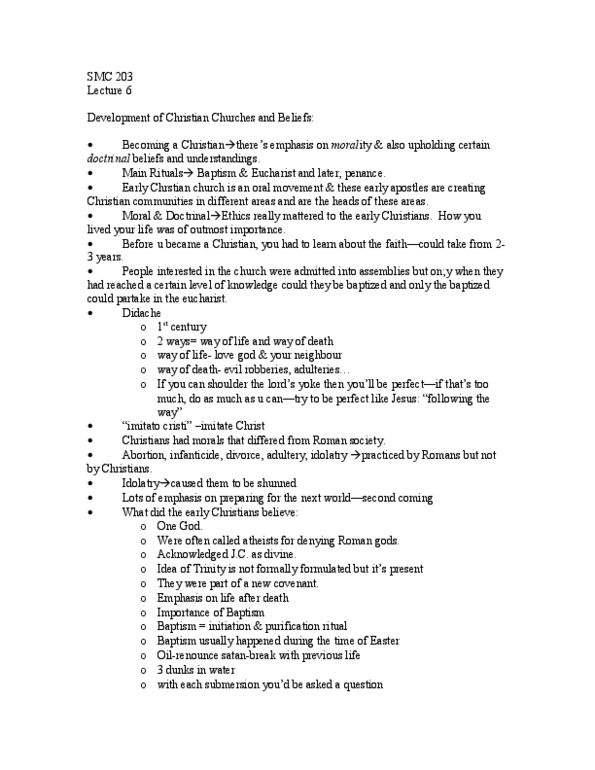 SMC203Y1 Lecture Notes - Didache, Ritual Purification, Synoptic Gospels thumbnail