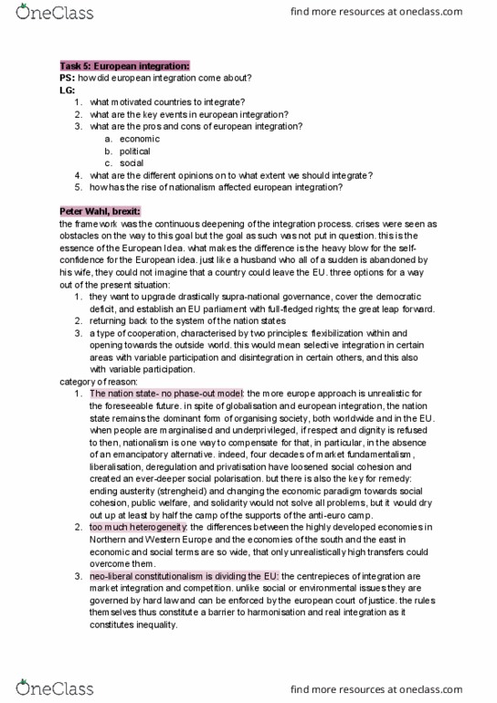 FASH 162 Lecture Notes - Lecture 27: Copenhagen Criteria, Helmut Kohl, Brexit thumbnail