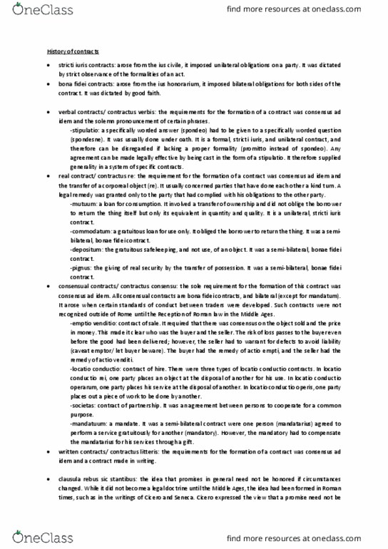 INTBUS 6 Lecture Notes - Lecture 17: Baldus De Ubaldis, Real Contracts In Roman Law, Glossa Ordinaria thumbnail