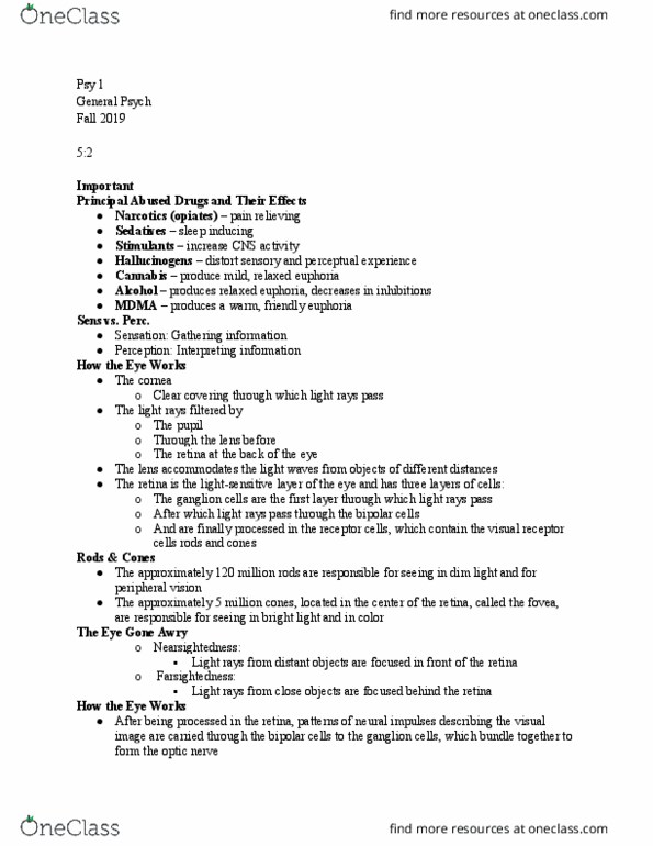 PSY 001 Lecture Notes - Lecture 10: Middle Ear, Basilar Membrane, Hair Cell thumbnail