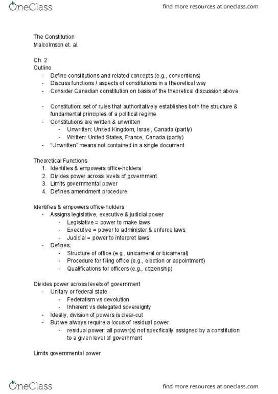 POLI 101 Lecture Notes - Lecture 4: Negative And Positive Rights, Harm Principle, Legislature thumbnail