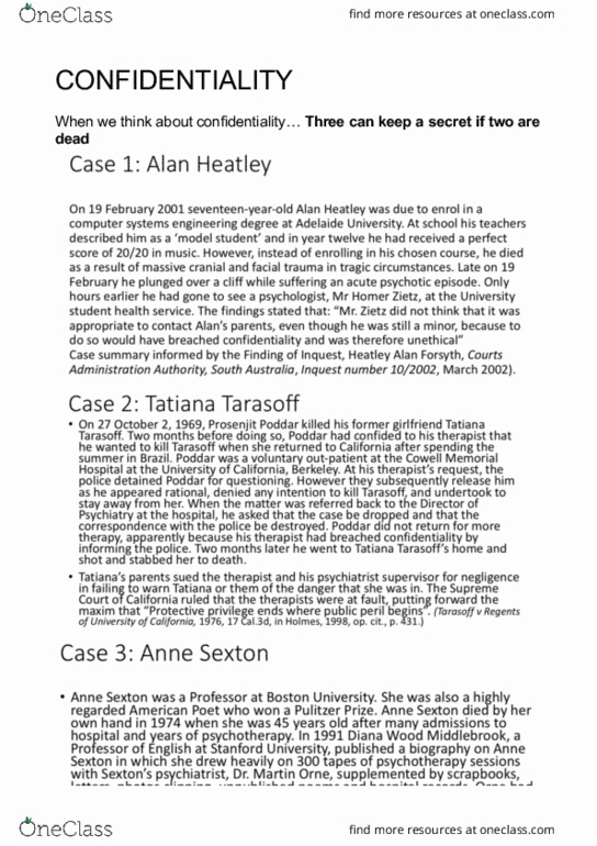 HLTH3000 Lecture Notes - Lecture 9: Child Abuse, Therapeutic Relationship, General Practitioner thumbnail