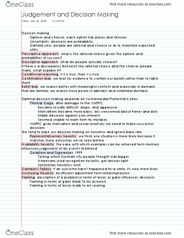 PSC 100 Lecture 15: Judgement and Decision Making thumbnail