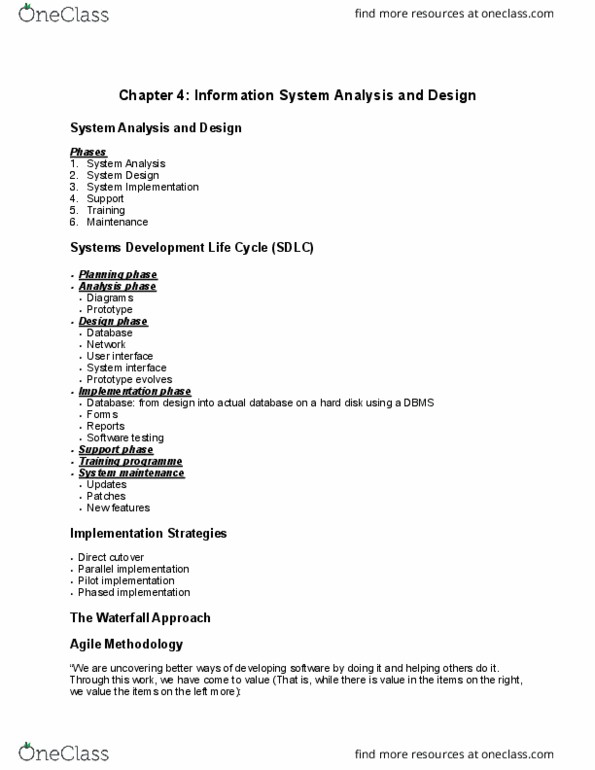 HLST 2040 Lecture Notes - Lecture 4: Systems Development Life Cycle, User Interface, Software Testing thumbnail