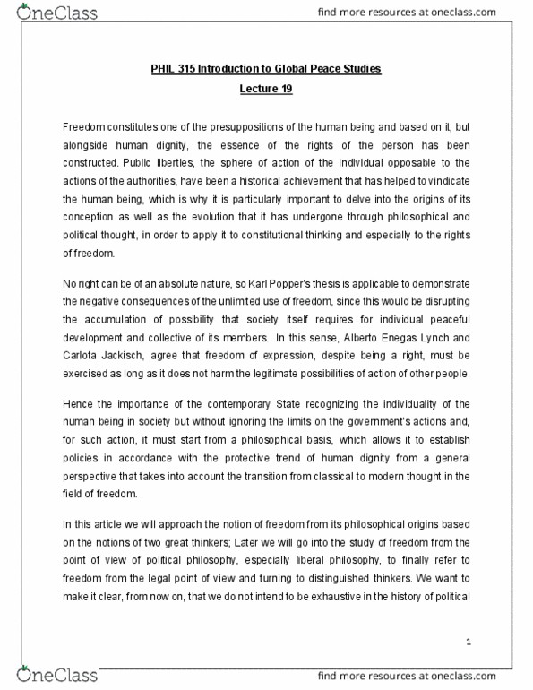PHIL 315 Lecture Notes - Lecture 19: Political Philosophy, Norberto Bobbio, Robert A. Dahl thumbnail