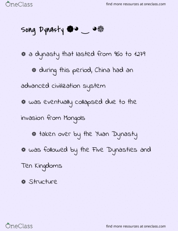 HIST 109B Lecture 2: Song Dynasty thumbnail
