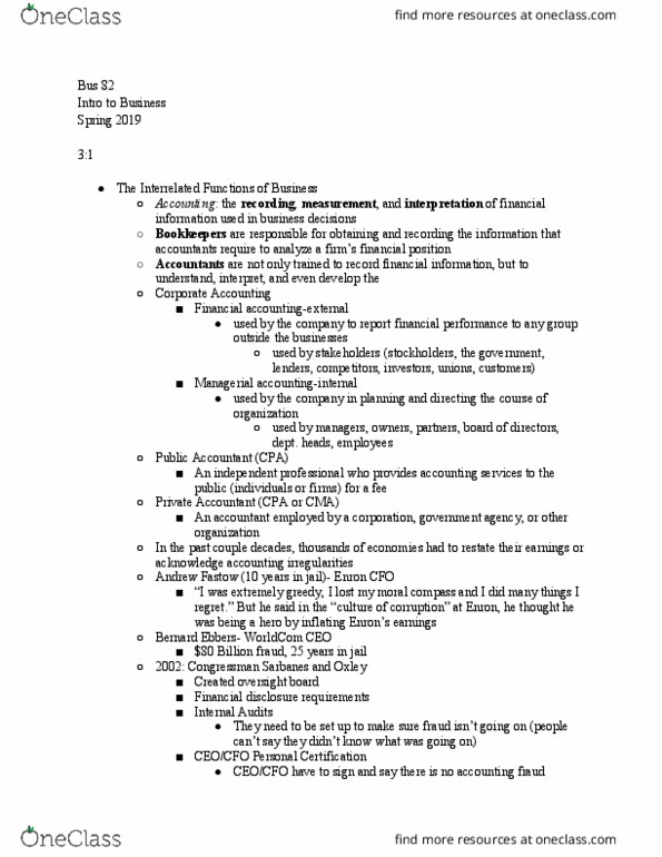 BUS 082 Lecture Notes - Lecture 5: Andrew Fastow, Financial Accounting Standards Board, Mci Inc. thumbnail