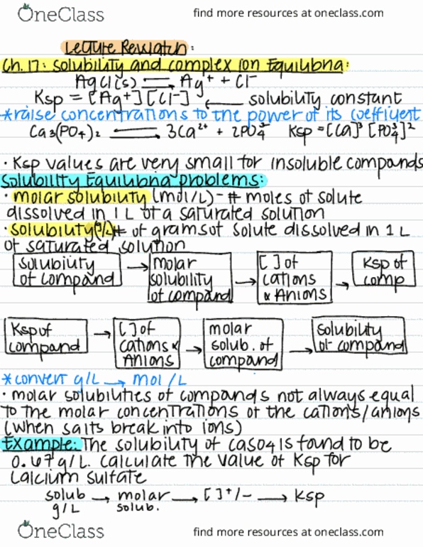 CHEM 1332 Lecture Notes - Lecture 17: Calcium Sulfate, Molar Concentration, .Tl thumbnail