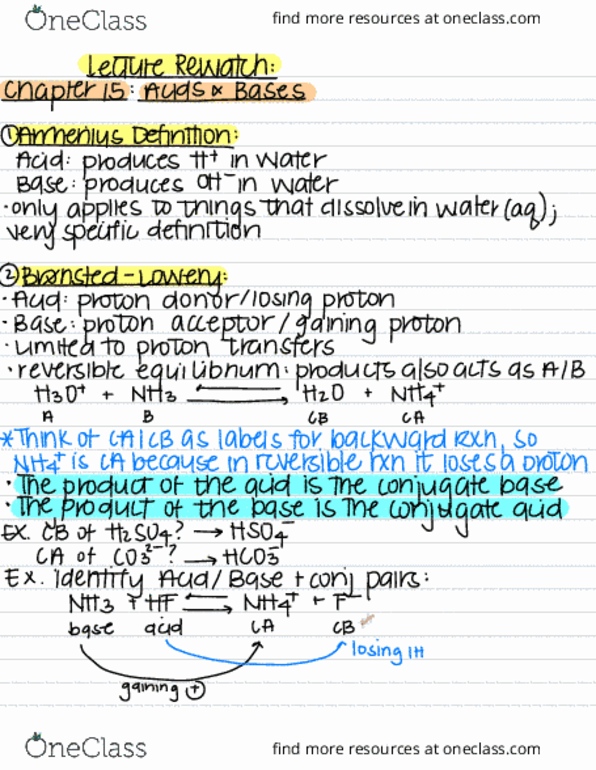 CHEM 1332 Lecture Notes - Lecture 15: Conjugate Acid, Stolon, Molality thumbnail
