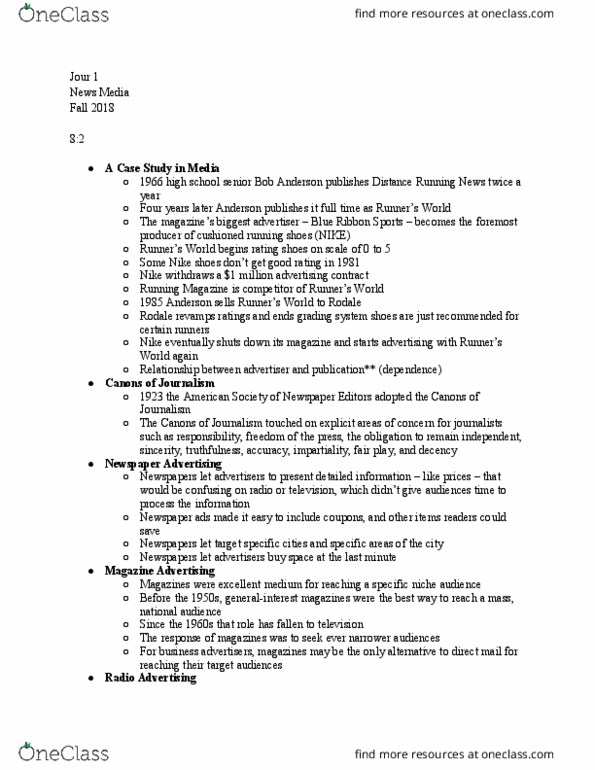 JOUR 001 Lecture Notes - Lecture 16: Pastry Chef, Ethical Dilemma, The New York Times thumbnail