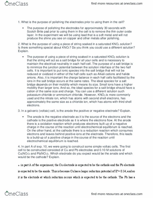 CHEM 126 Lecture Notes - Lecture 10: Ammonium Chloride, Lead, Reagent thumbnail