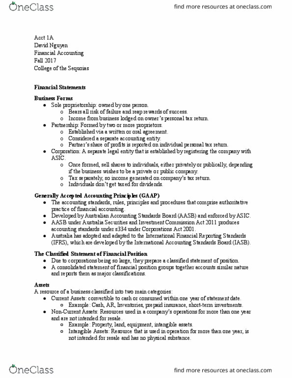 ACCT 001 Lecture Notes - Lecture 10: International Financial Reporting Standards, Promissory Note, Legal Personality thumbnail