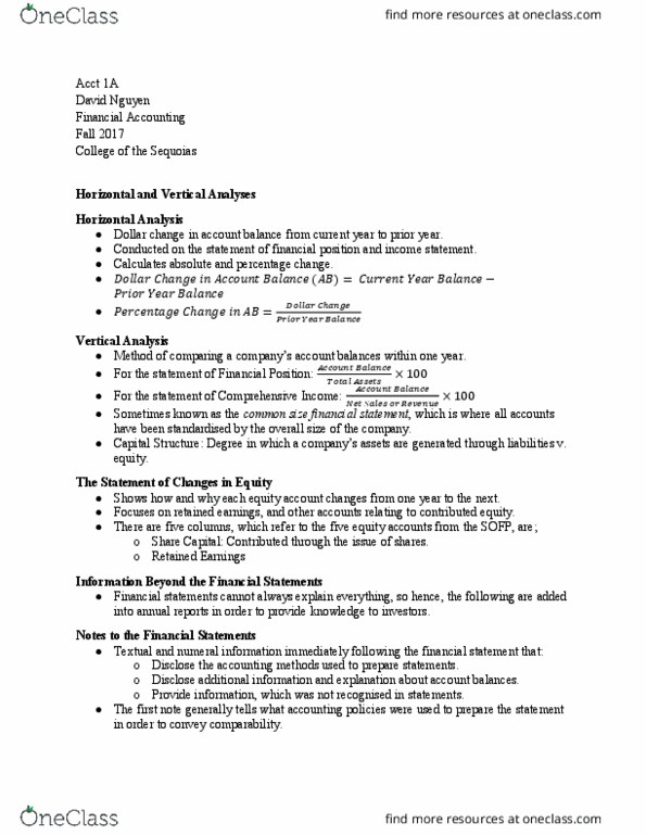 ACCT 001 Lecture Notes - Lecture 11: Income Statement, Capital Structure, Financial Statement thumbnail