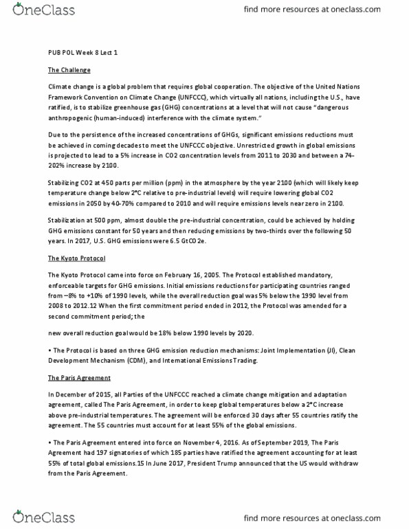 ENVIRON 157 Lecture Notes - Lecture 21: Externality, Climate Change Mitigation, Carbon Price thumbnail