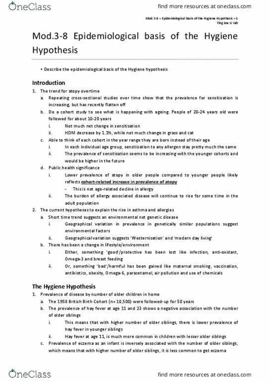 HTHSCI 1DT3 Lecture Notes - Lecture 8: Smoking And Pregnancy, Protective Factor, Ascaris thumbnail