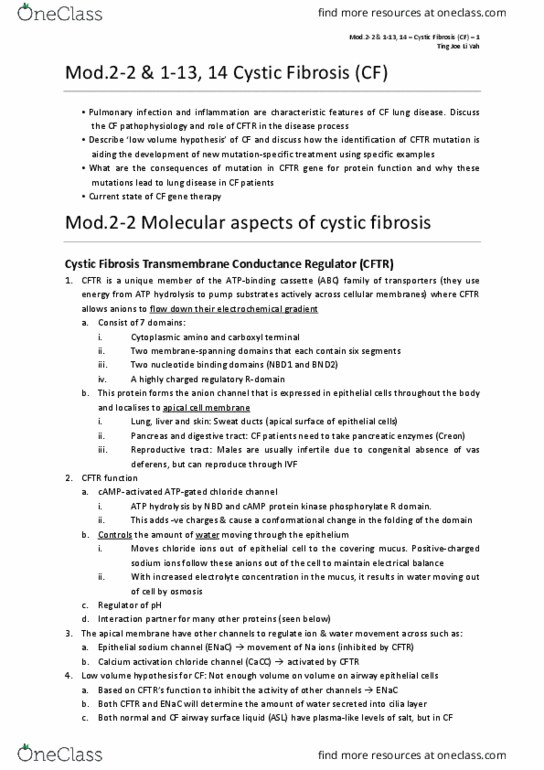 HTHSCI 1DT3 Lecture Notes - Lecture 9: Sweat Test, Sweat Gland, Sinusitis thumbnail