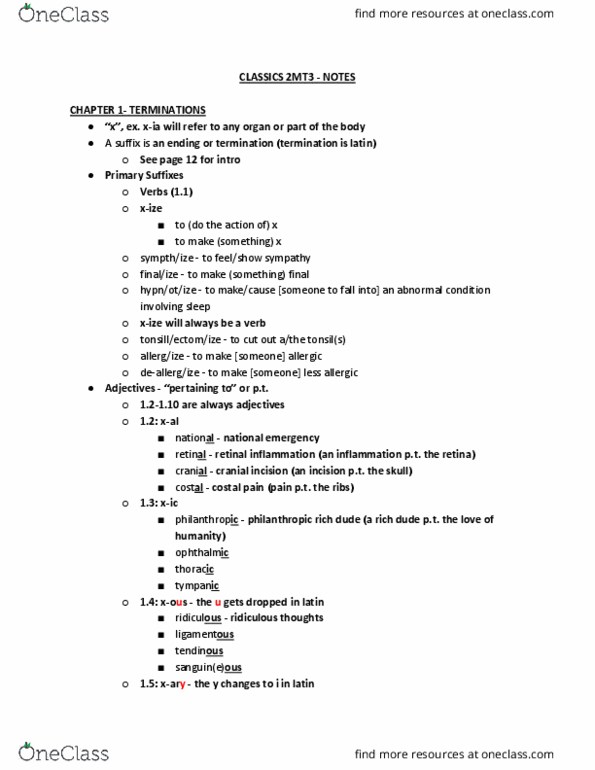 CLASSICS 2MT3 Lecture Notes - Heme, Hypochondriasis, Zygomatic Bone thumbnail