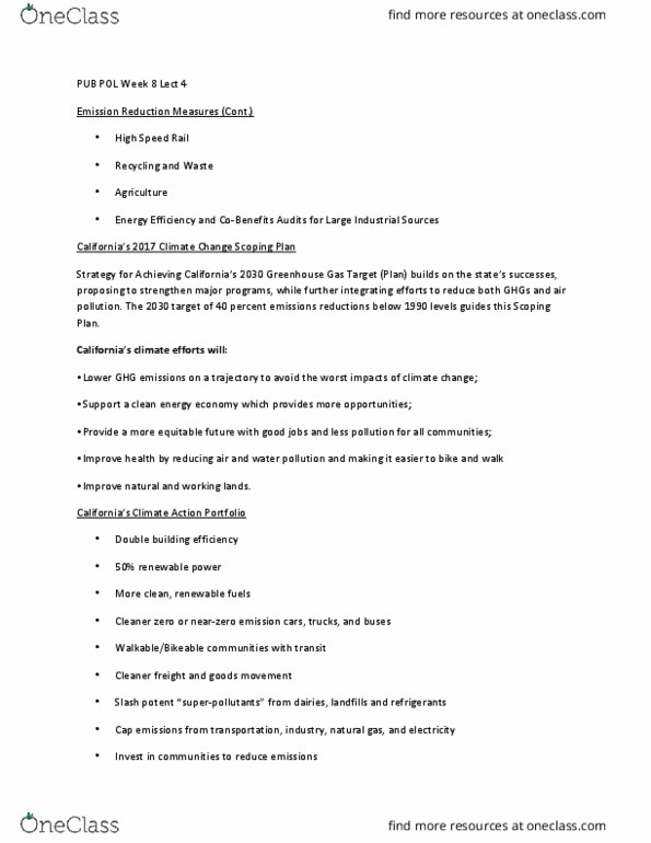 ENVIRON 157 Lecture Notes - Lecture 24: Gross Domestic Product, Emission Intensity, Renewable Portfolio Standard thumbnail