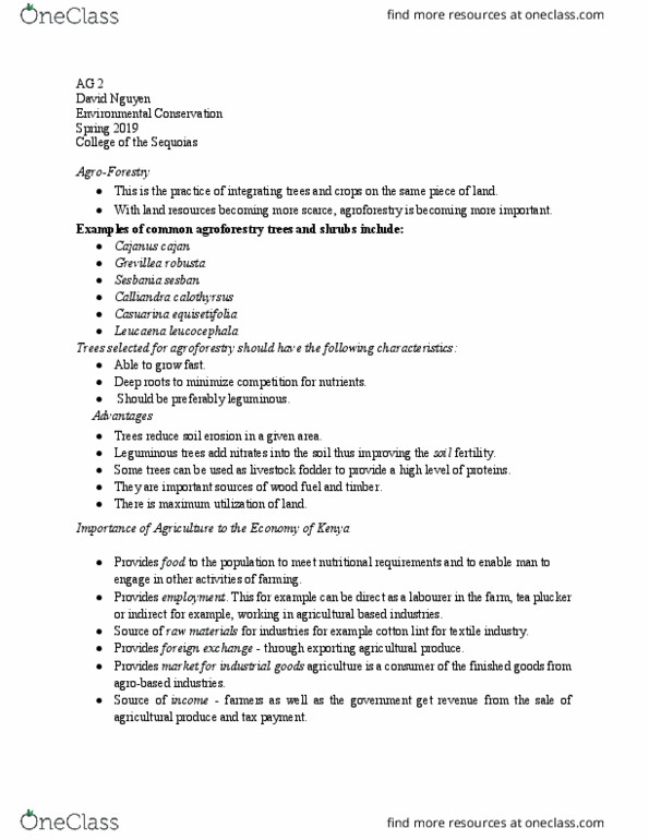 AG 002 Lecture Notes - Lecture 11: Pigeon Pea, Wood Fuel, Calliandra thumbnail