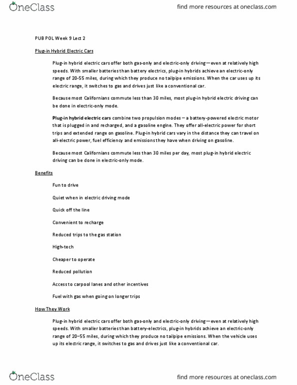 ENVIRON 157 Lecture Notes - Lecture 26: Kilowatt Hour, Carpool, Management System thumbnail