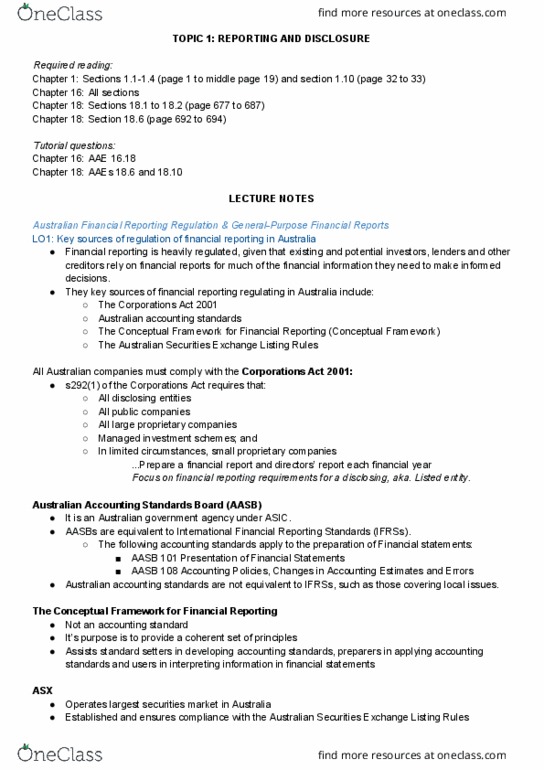 ACCT2542 Lecture Notes - Lecture 1: Trial Balance, Corporations Act 2001, General Ledger thumbnail