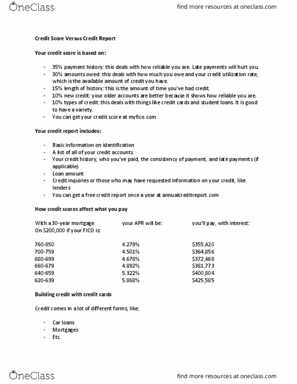 FIN 101 Lecture Notes - Lecture 26: Bankrate, Home Equity, Credit History thumbnail