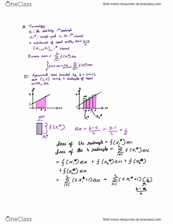 MATH 232 Lecture Notes - Lecture 1: Riemann Sum thumbnail