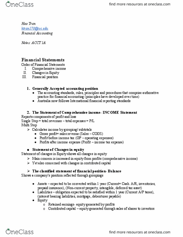 ACCT 1A Lecture Notes - Lecture 15: International Financial Reporting Standards, Deferred Tax, Comprehensive Income thumbnail