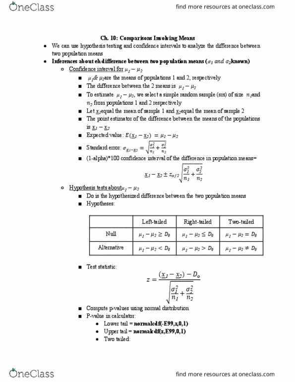 ACMS10145 Lecture Notes - Lecture 12: Simple Random Sample, Confidence Interval, Point Estimation thumbnail