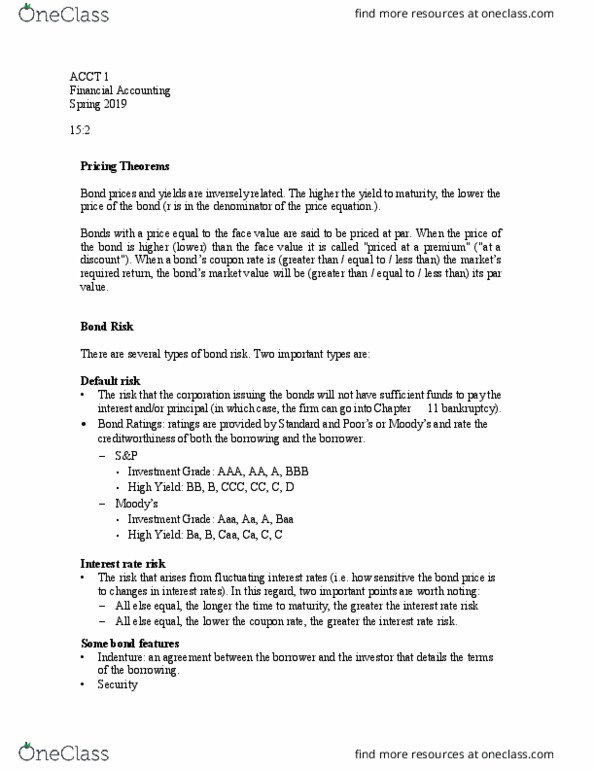 ACCT 001 Lecture Notes - Lecture 30: Sinking Fund, Price Equation, Debenture thumbnail