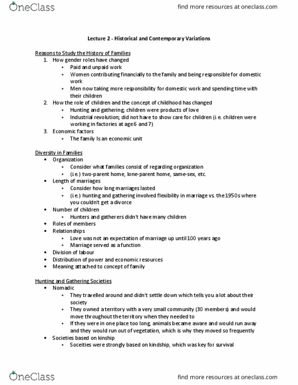 Sociology 2235 Lecture Notes - Lecture 2: Nuclear Family, Cultural Diversity, Pastoralism thumbnail