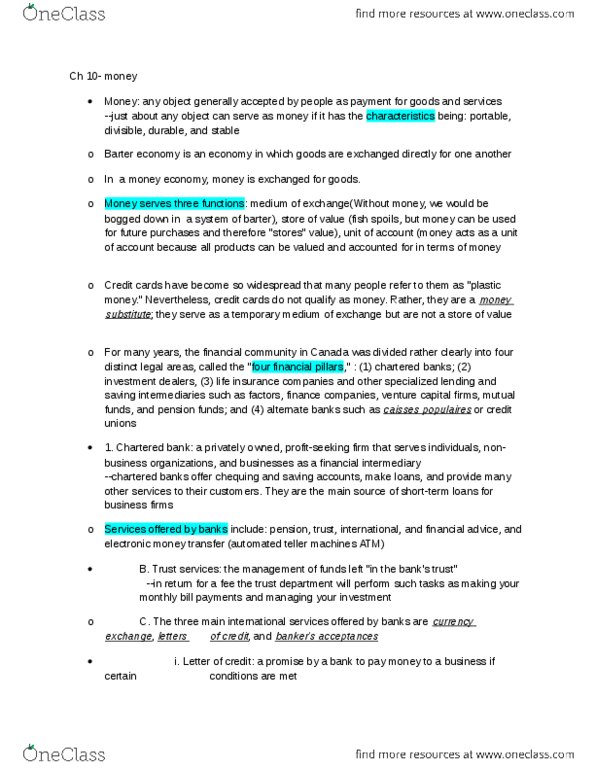 MGTA01H3 Chapter Notes -Life Insurance, Barter, Digital Currency thumbnail