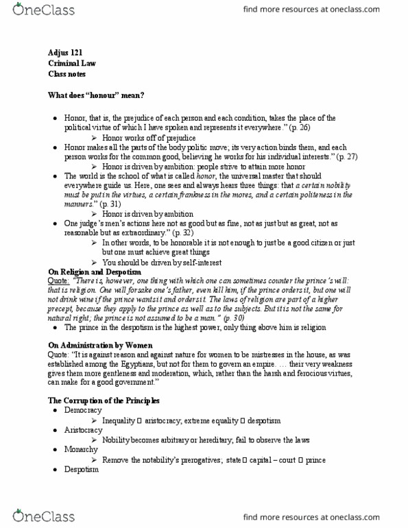 ADJUS-121 Chapter Notes - Chapter 1: Body Politic, Vise, Social Fact thumbnail