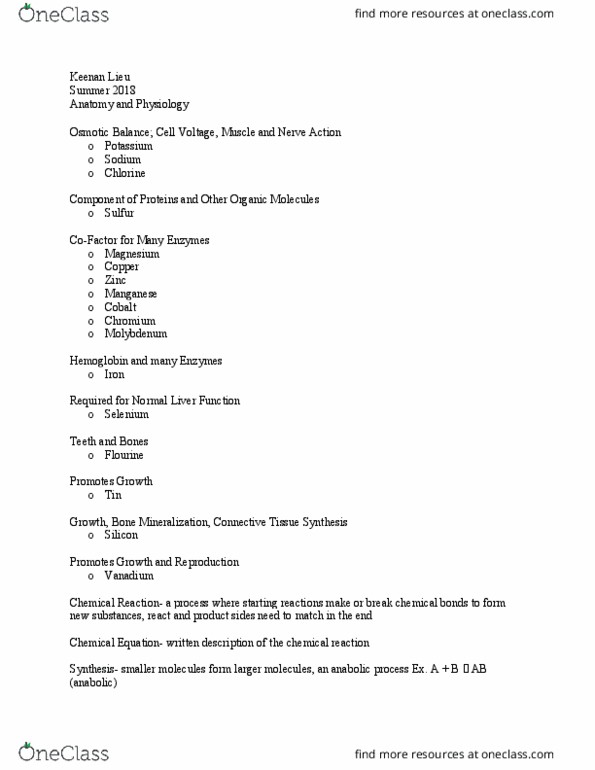 AMY-2A Lecture Notes - Lecture 19: Endergonic Reaction, Fluorine, Hemoglobin thumbnail