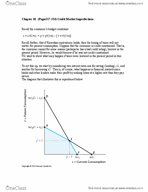 Economics 2152A/B Chapter Notes -Ricardian Equivalence, Budget Constraint, Risk Premium thumbnail