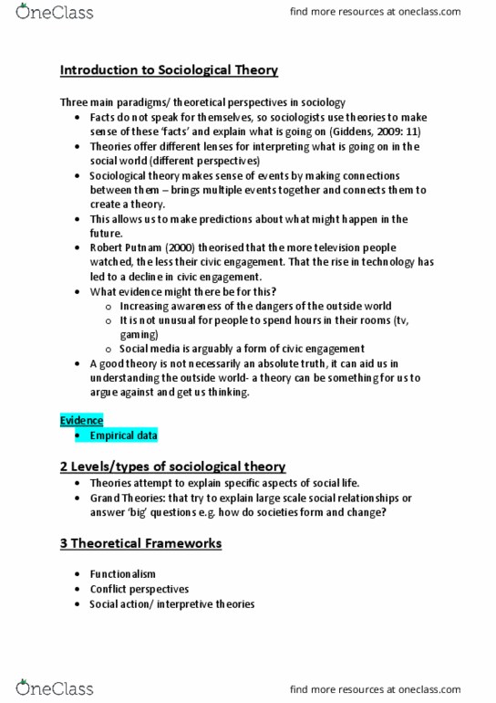 A S L 3 Lecture Notes - Lecture 11: Conflict Theories, Social Inequality, Social Actions thumbnail