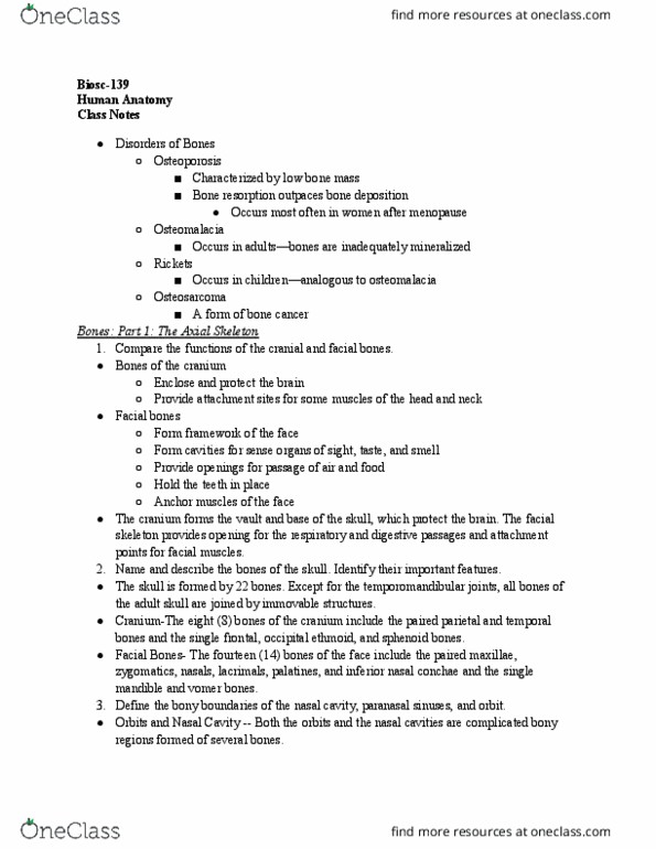 BIOSC-139 Lecture Notes - Lecture 10: Inferior Nasal Concha, Paranasal Sinuses, Bone Resorption thumbnail