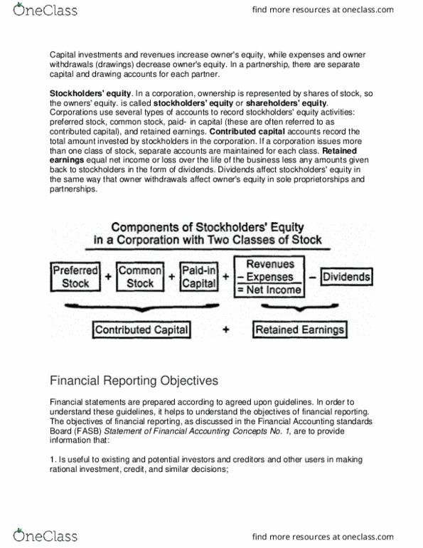 BADM*1030 Lecture Notes - Lecture 2: Financial Accounting Standards Board, Retained Earnings, Preferred Stock thumbnail