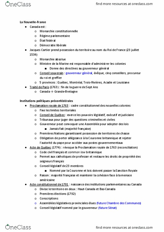 POL 2501 Chapter Notes - Chapter 1: Le Droit, Ministère De La Marine, Prosecutor thumbnail